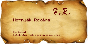 Hornyák Roxána névjegykártya